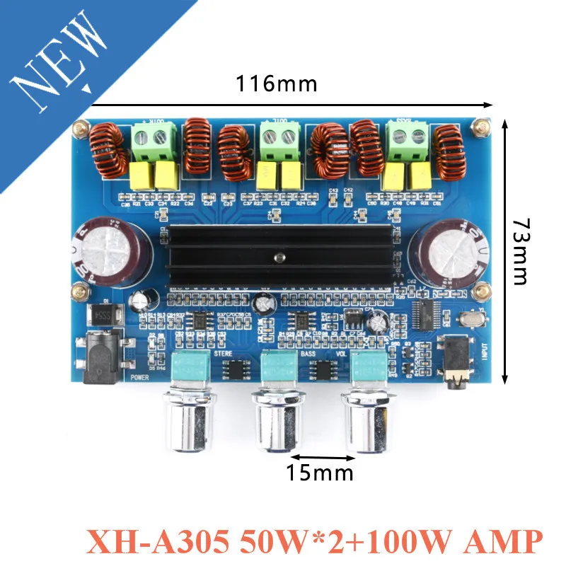 Плата цифрового усилителя TPA3116D2 Bluetooth-совместимая 5 0 тонов громкости 2 1 каналов