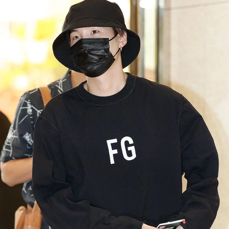 Kpop jin suga FG SG весна осень теплая с длинными рукавами Мужская Женская толстовка для
