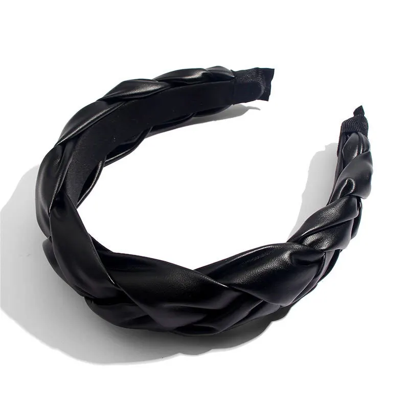 Женские плетеные ободки Fioday из искусственной кожи широкий ободок для волос