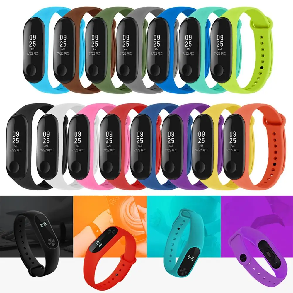 Ремешок силиконовый для Xiaomi Mi Band 4 3 спортивный браслет наручных часов xiaomi mi band
