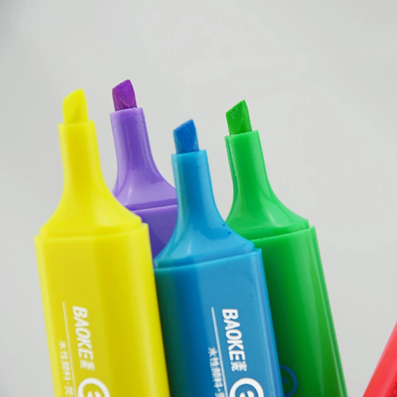 

Highlighter MP-460 Water-based Pigment Single Head 6-Color Marker Pen Head Pen Note Pen Stationery Office school supplies