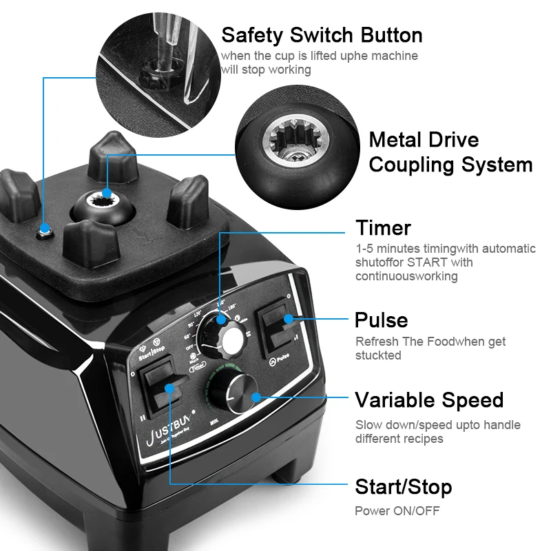 BPA Free 3HP мощный коммерческий блендер миксер соковыжималка высокая мощность