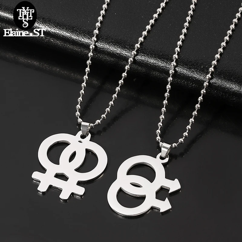 Оптовая продажа ожерелья ЛГБТ для геев подвеска в виде символа девочек и