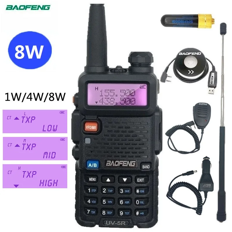 Флуоресцентная рация BAOFENG UV5R 8 Вт дальность действия 15 км|Рации| |