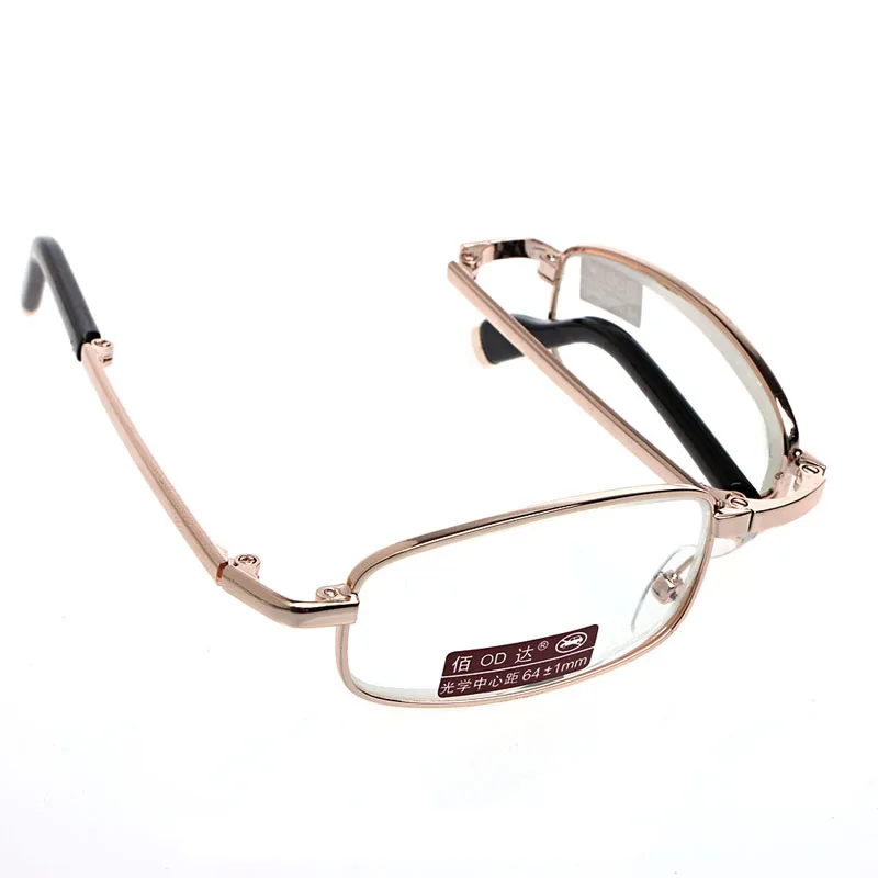 

1PC Mini Foldable Reading Glasses Metal Full Frame Case Eyeglass +1.00 to +4.00 F25 21 Dropshipping