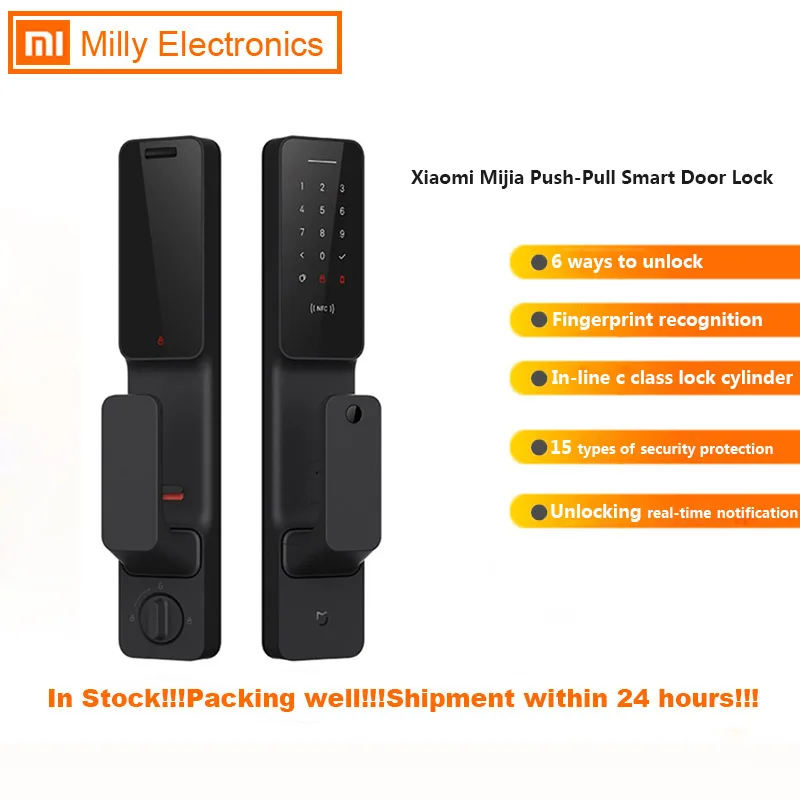 Xiaomi Mijia двухтактный умный дверной замок с датчиком отпечатков пальцев Passpord NFC