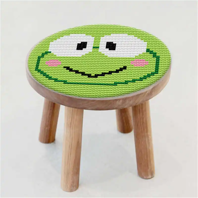 Round Cushion Latch Hook Rug Kits Embroidery Foamiran For Needlework Cartoon Handmade Cross Stitch Small Size 27*27 CM Decor F | Дом и сад