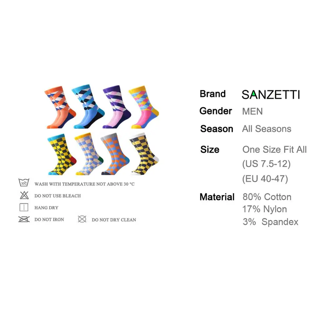 8 пар/партия мужские носки из чесаного хлопка | Мужская одежда