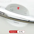 4 шт.компл. наклейки на дверные ручки автомобиля, защитная пленка для Peugeot 206 307 308 207 3008 208 407 508 2008, автостайлинг интерьера