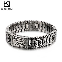 kalen punk high polished arrow shaped bracelet men 22cm stainless steel bike chain bilezik boho male jewellry accessories 2019