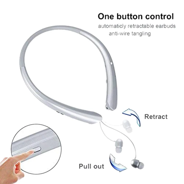Bluetooth retractable headphones wireless earplugs neckband high-definition stereo and microphones | Электроника