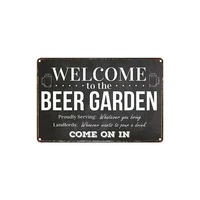 metal tin sign welcome to beer garden for bar pub home vintage retro poster