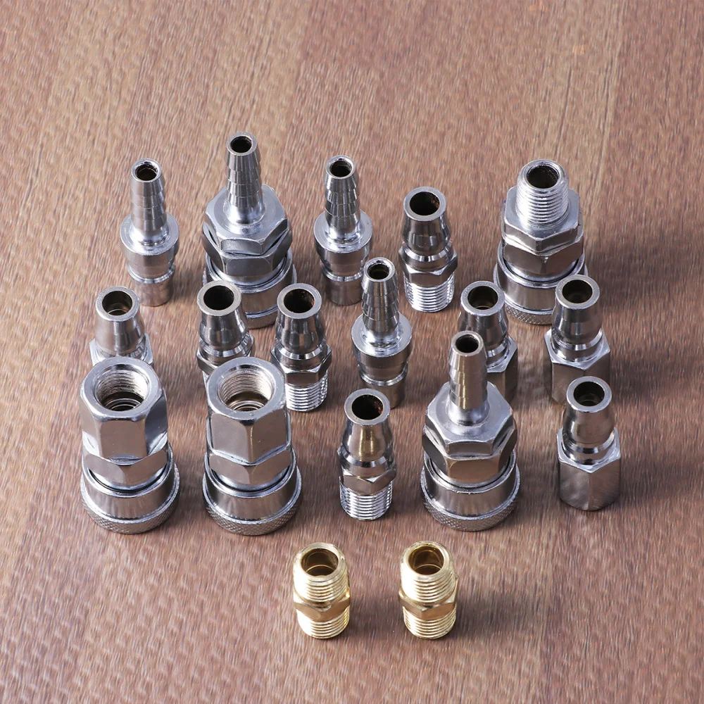 

18pcs Fast Joint Kit 1/4 Inch Air Line Hose Compressor Fitting Couplings Connector Release Male Female Air Tool Accessories