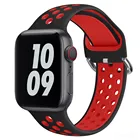 Ремешок силиконовый спортивный для iWatch Series 6 5 4 3 SE, мягкий двухцветный фторэластомер для Apple Watch 44 мм 42 мм 40 мм 38 мм