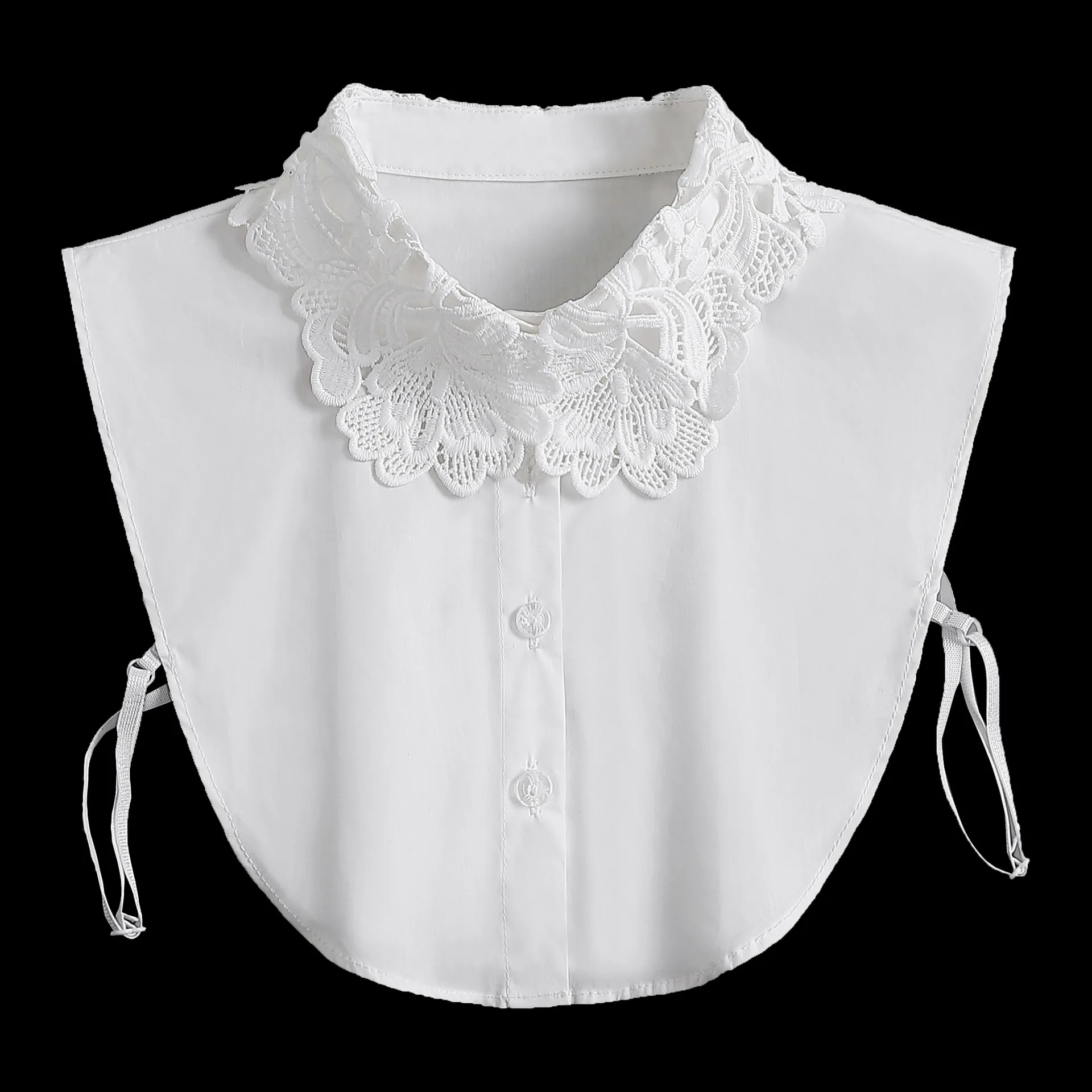 

Fashion Lace Hollow Out Detachable Collar Women Girls Shirts Fake Collars White Blouse Top Half Shirt Apparel Accessories