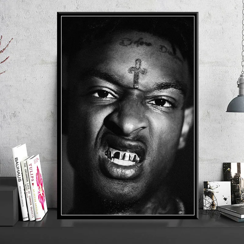 Картина на холсте 21 Savage Issa Rap Music Singer Pop Star Постер в стиле хип хоп художественные