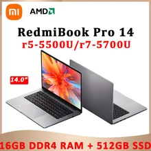 2021 Xiaomi RedmiBook Pro 14 Laptop AMD Ryzen 7 5700U/Ryzen5 5500U 2.5K Super Retain IPS Screen 16GB 512GB Win10 Office Notebook