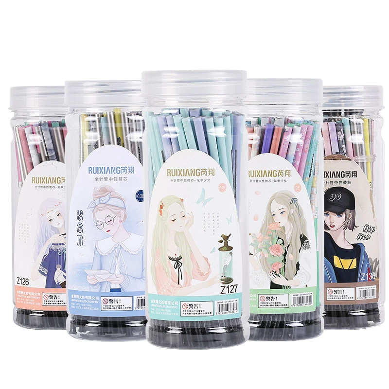 80 шт/партия консервы нейтральный чернил нейтральные со сменным стержнем гелевая