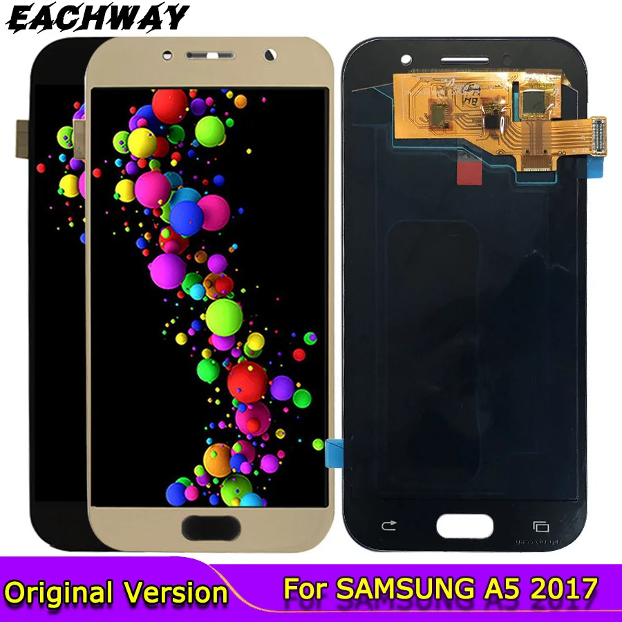 Купи Новинка для SAMSUNG GALAXY A5 2017 LCD A520 A520F SM-A520F дисплей сенсорный экран дигитайзер в сборе Замена для SAMSUNG A520 LCD за 2,675 рублей в магазине AliExpress