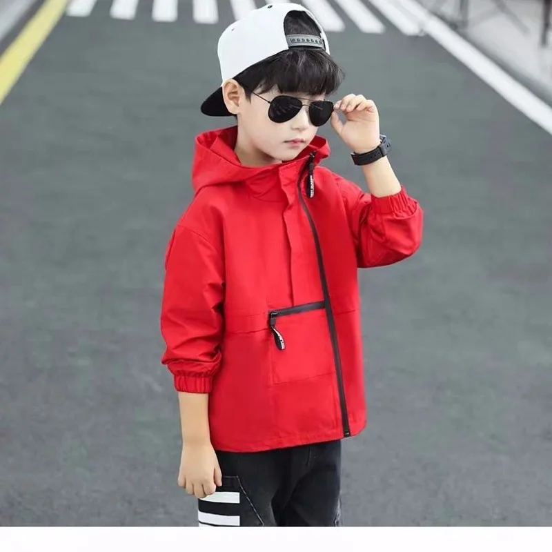 

2021 New Spring and Autumn Boys Jackets Boy Coat Letter Print Jackets Thin Outerwear Zipper Long Sleeve Children Casual Clothing