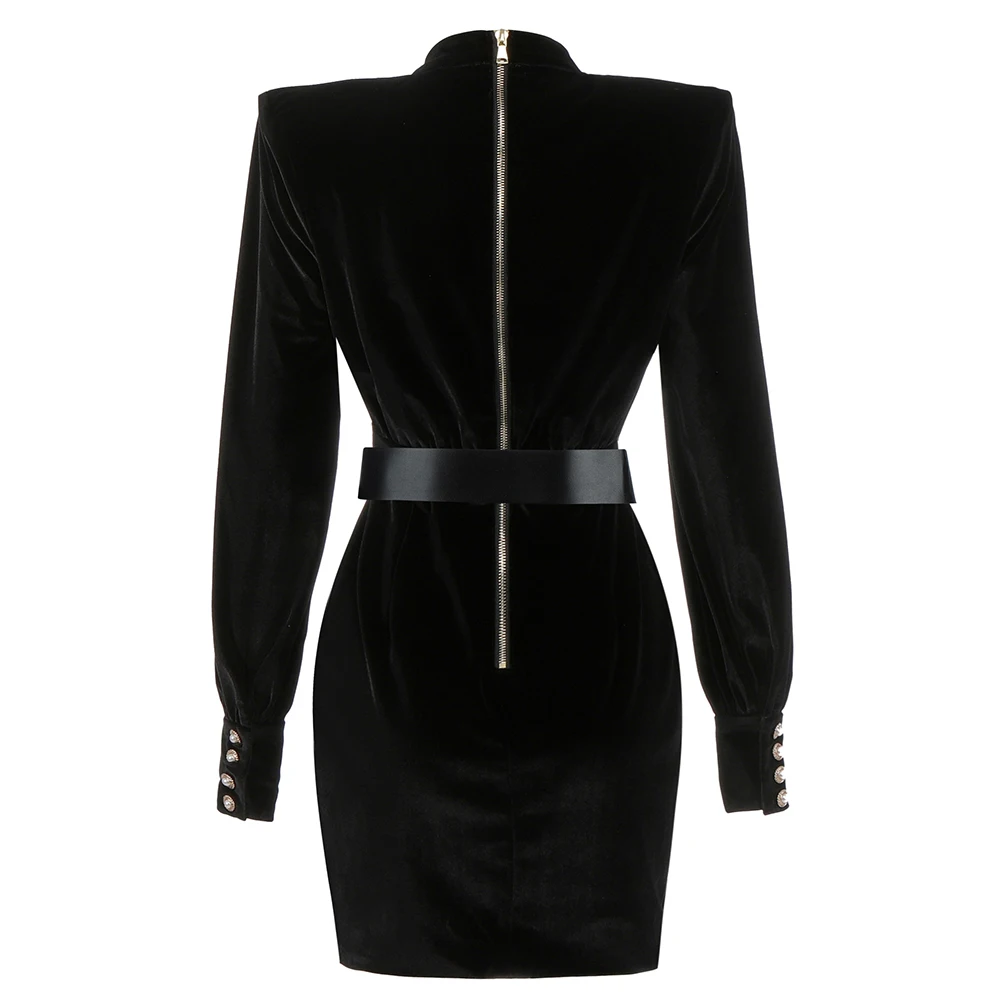 

2020 New Fashion Women black round neck long sleeve Bodycon Bandage Elegant Designer bandage dress Wholesale