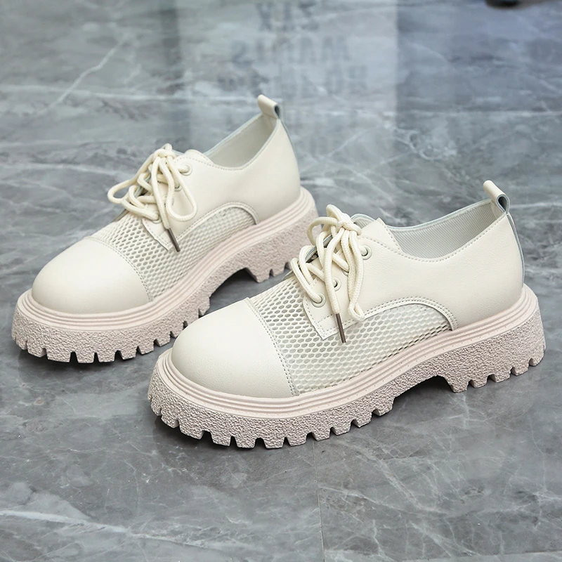 

Обувь на толстой подошве, дышащая, с вырезами, в британском стиле, Новинка лета 2021, удобная и дышащая, для отдыха