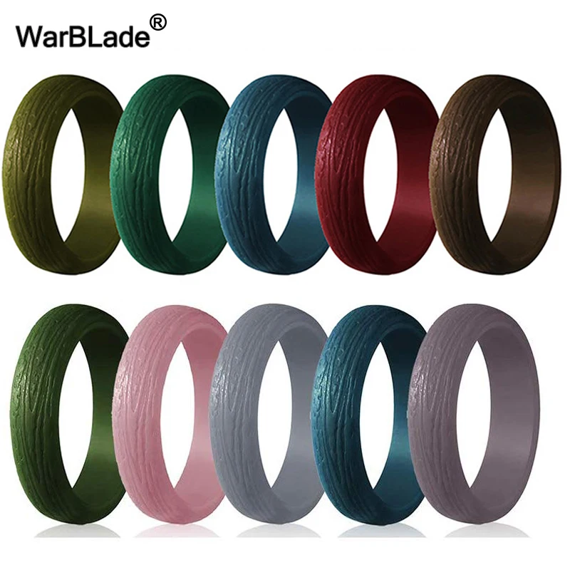 Модные силиконовые кольца 5 7 мм с рисунком дерева для женщин свадебные резинки