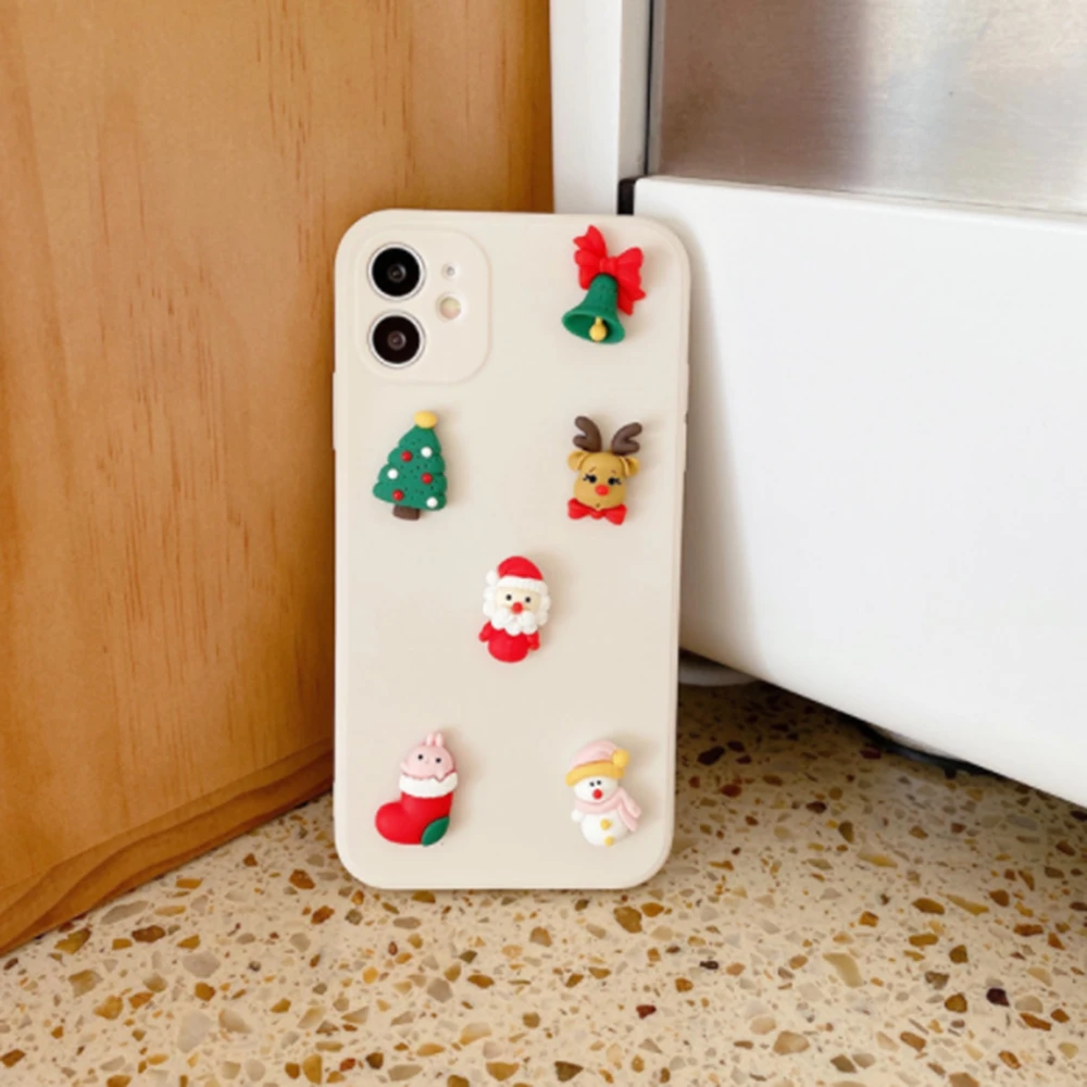 

Christmas Cartoon Stereoscopic Santa Case For iPhone XR 12 11 Pro XS Max X Silicone Matte Cover For iphone 7 8 6 S 6S Plus 7P