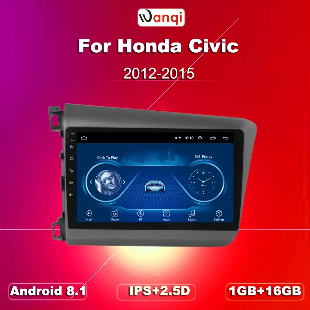 Автомобильный dvd мультимедийный gps навигатор 9 дюймов android 8 1 для Honda civic 2012 2015