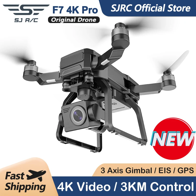 Квадрокоптер SJRC F7 4K PRO с камерой GPS Wi-Fi FPV 3 км | Электроника