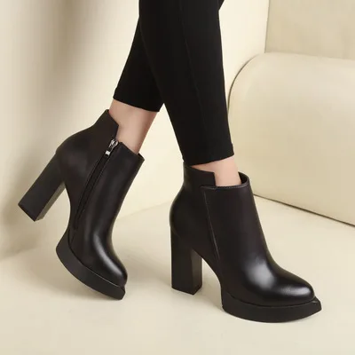 Женские непромокаемые ботильоны осенние туфли оксфорды на молнии высоком