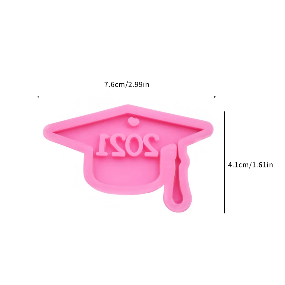 

2PCS DIY Graduation Hat Mold 2021 Graduation Bachelor Toppers Fondant Mold Silicone Mold Party Decorating Tools Gumpaste Moulds