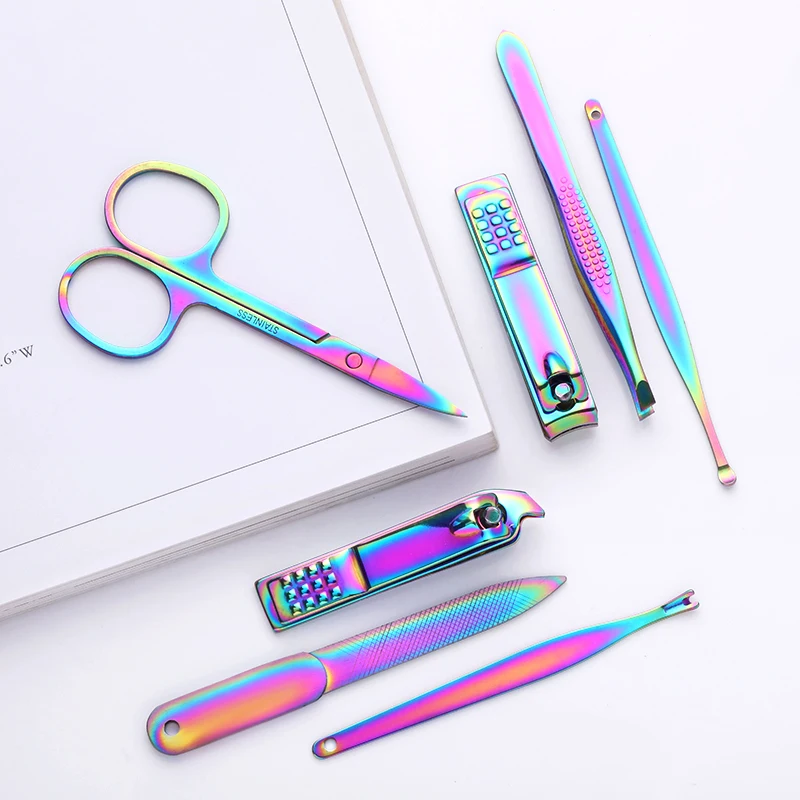 7 шт./компл. кусачки для ногтей педикюрный набор портативный дорожный