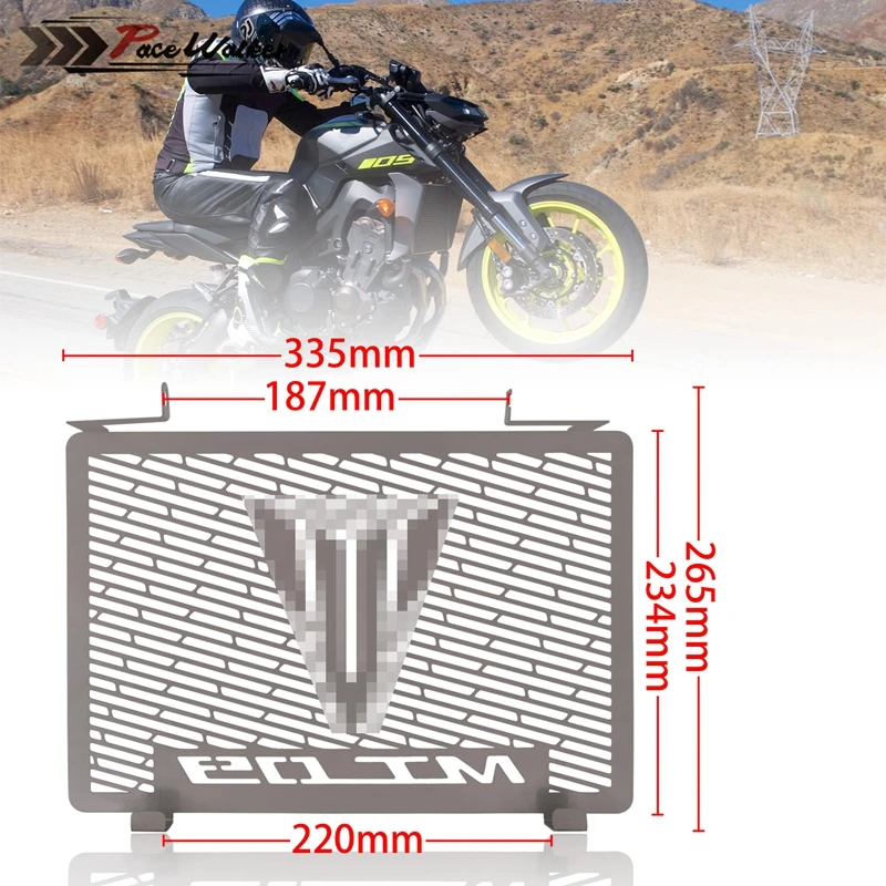 MT09 алюминиевая Черная решетка радиатора Защитная крышка для Yamaha MT 09 FZ09 FZ 2014 2015 2016