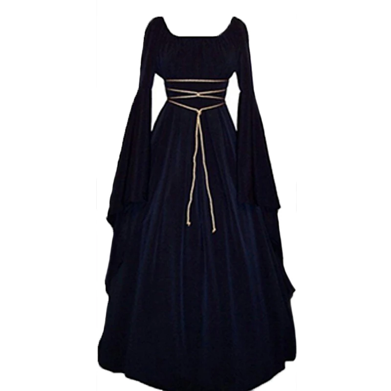 

Dress Women Halloween Women Cosplay Dress NEW Fashion Female Long Sleeve Vintage Vestidos Gothic Dress Costume