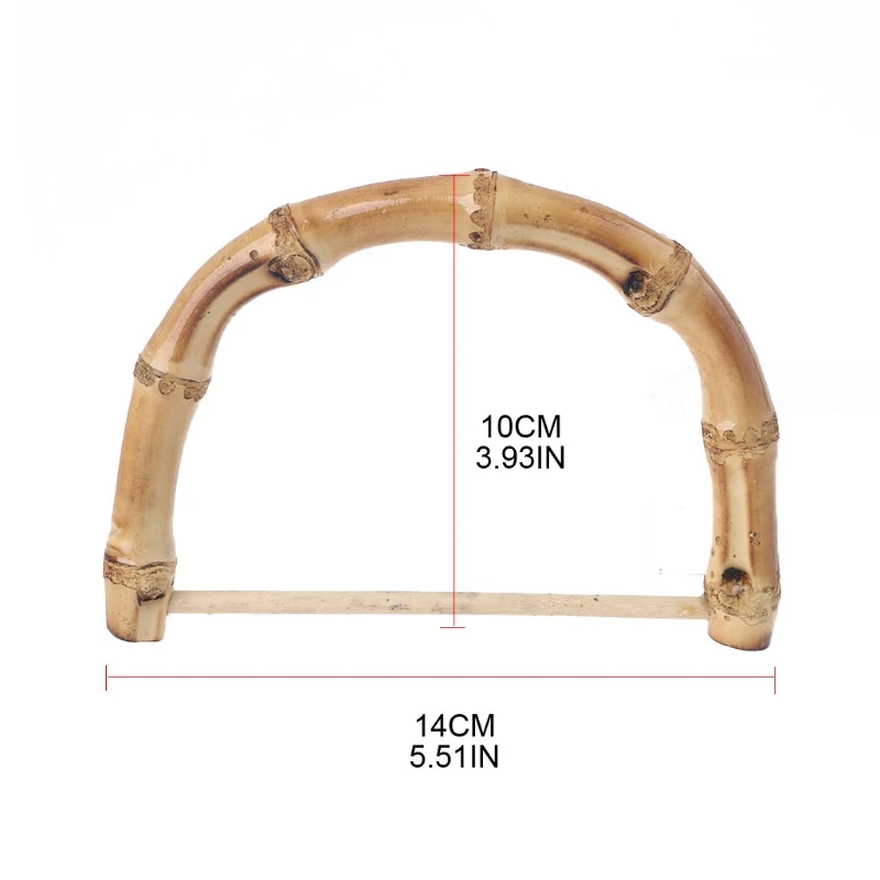 

D Shape Bamboo Purse Handles Replacement for Handcrafted Handbag DIY Bag 649D