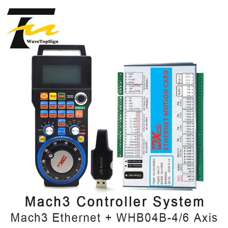 

Mach3 Controller Kit XHC 2MHz Ethernet Breakout Board 3 4 6 Axis Motion Control Card With MPG Wireless Pendant Handwheel WHB04B