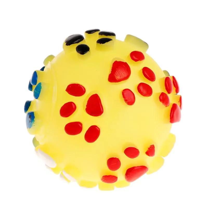 

G2AA Pet Toy Ball Rubber Soft Footprint Balls Play Interactive Dog Puppy Cat Massage Molar Chew Bite Toys Supplies