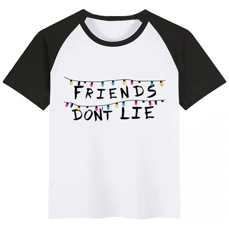 

BoysGirls Stranger Things Friends Do Not Lie Cartoon Print T Shirt Kids Funny Clothes Children Summer Short Sleeve Baby T-shirt