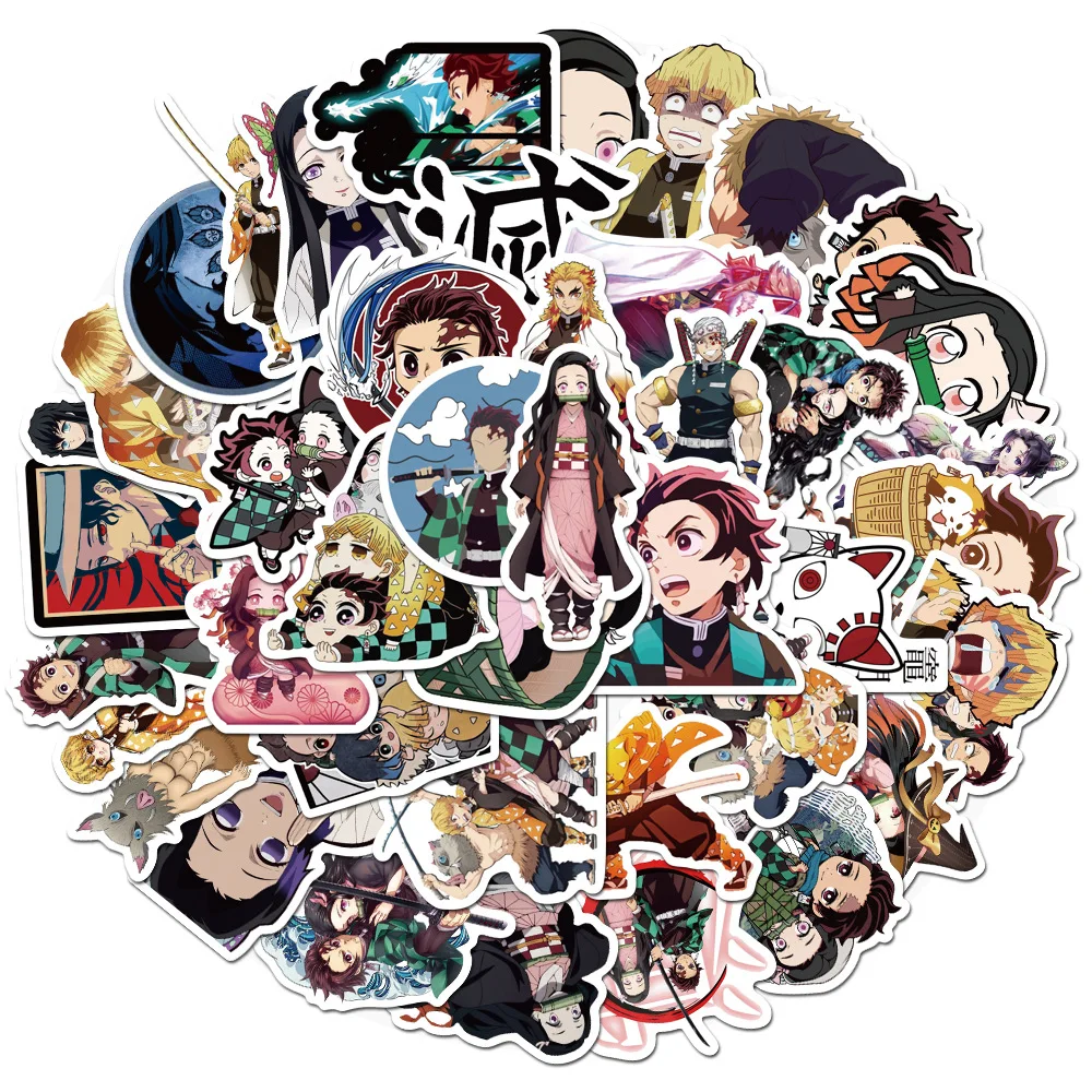 10 Вт 30 50 шт демон убийца Kimetsu без Yaiba Стикеры детские игрушки Водонепроницаемый