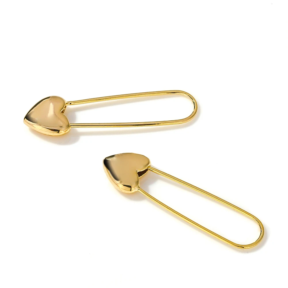 Серьги-кольца Yhpup с полыми сердечками женские милые романтические медные