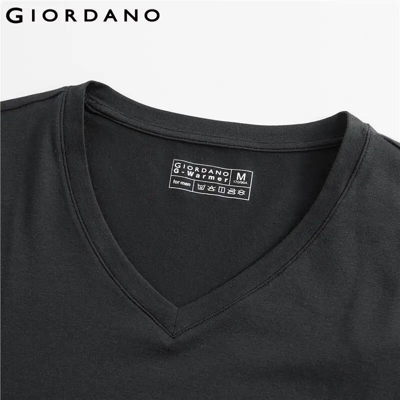 

Giordano Men Tshirts G-Warmer V-neck Stretchy Lingerie Set Seamless Thermal Warm Comrtable Camiseta Termica 01210605