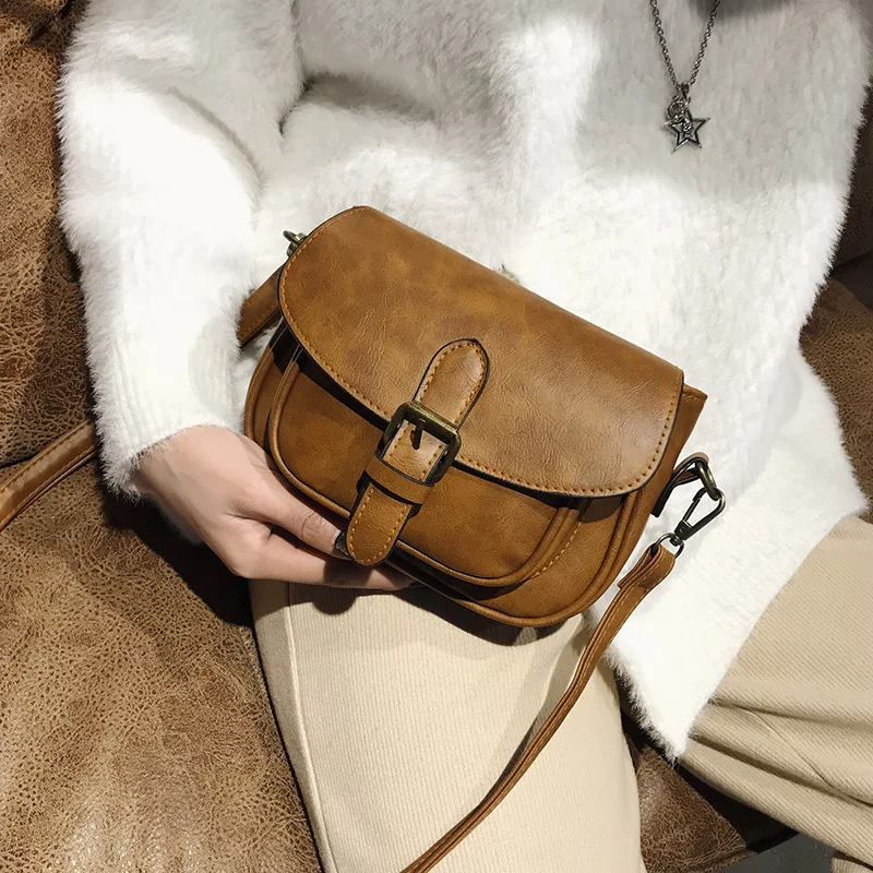 

New Arrival Retro small Messenger Bag PU Leather ladies hand bags for Women Casual Female Shoulder Bags Crossbody Bag Purses