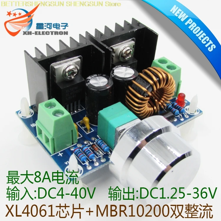 

Free shipping DC-DC XH-M401 buck module XL4016E1 high power DC voltage regulator Maximum 8A with voltage regulator