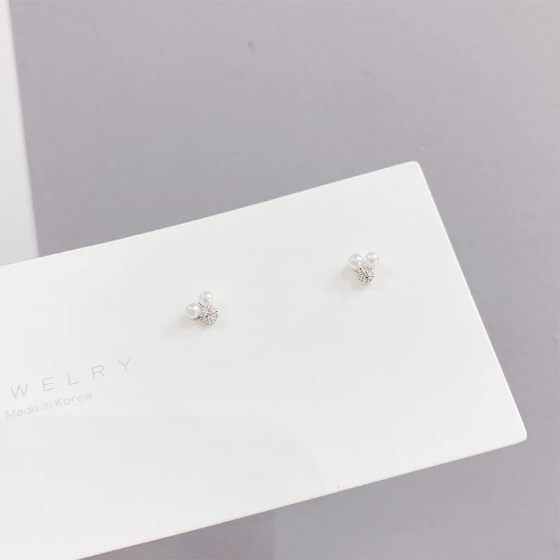 

2021 New Design 6 Pcs 14K Gold Plated Simple Pearl Stud Earrings Luxury Jewelry Cubic Zircon Earrings