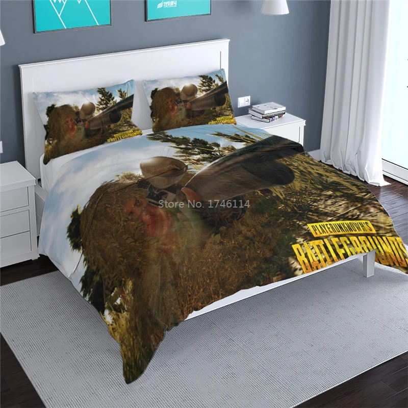 

3D Sandbox Games Duvet Cover Set Playerunknown's Battlegrounds Bedding Set Bed Linens Bedclothes Twin Full Queen King Size