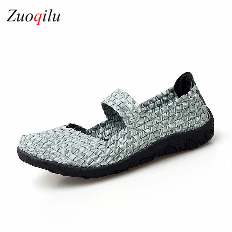 Женская обувь на плоской подошве эластичные вязаные кроссовки без застежки