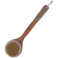 dry skin body brush bath exfoliating brush natural bristles back scrubber with long wooden handle for shower remove dead skin