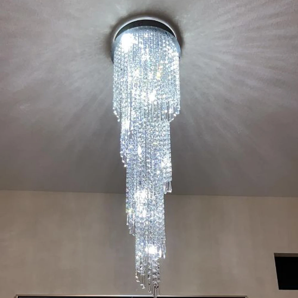 値段 LEDクリスタルシャンデリア,高級デザイン,モダンな階段照明,AC110,220v