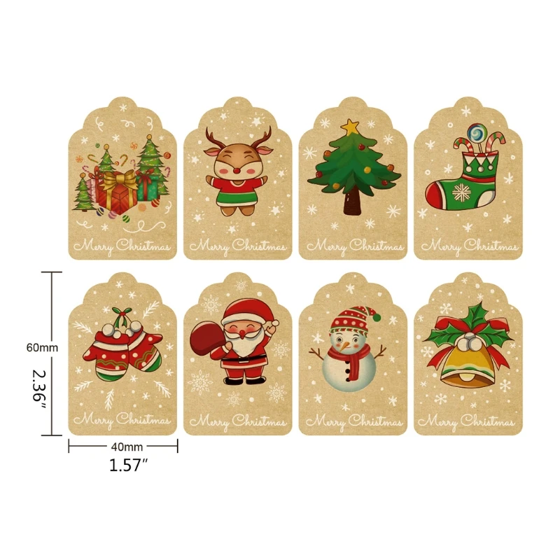 Наклейки рождественские из натуральной крафт-бумаги наклейки для банок